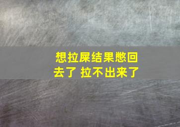 想拉屎结果憋回去了 拉不出来了